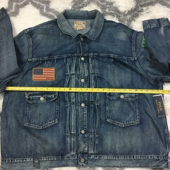 Men's POLO-RALPH LAUREN "SPORTSMAN" Denim Jacket (Casting Club) vintage - Picture 9 of 16